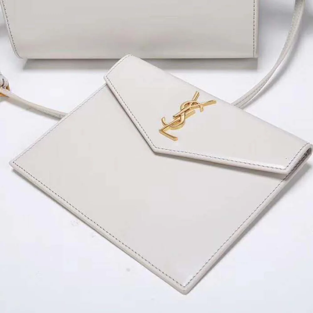 Saint Laurent YSL Uptown Small Tote Shiny Smooth for Women in White Saint Laurent YSL Uptown Small Tote Shiny Smooth for Women in White