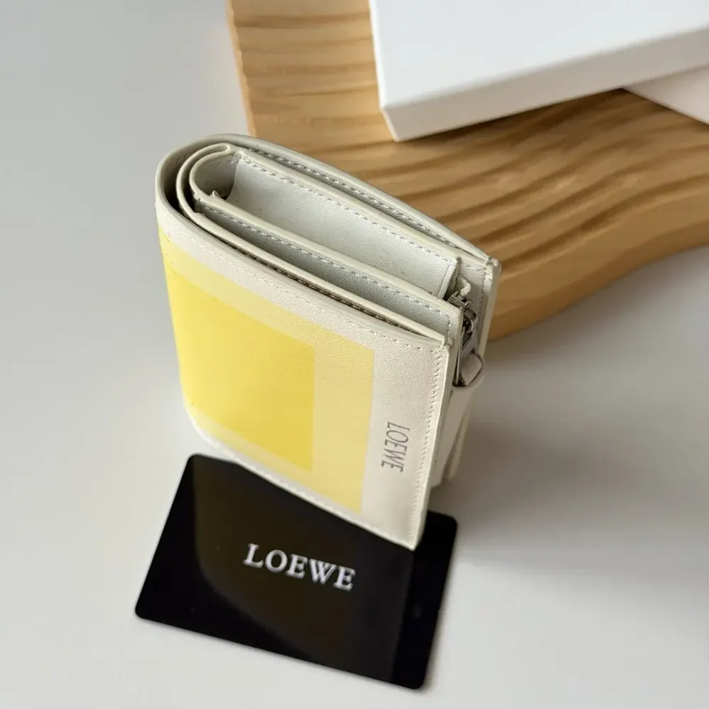 Loewe Compact Wallet in Nappa Calfskin for Unisex in White
