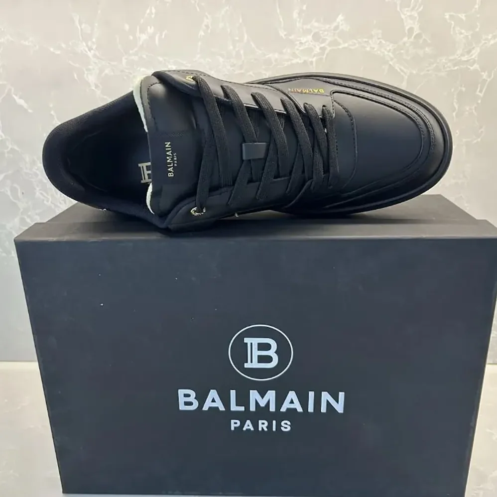Balmain B Court Trainers in Calfskin for Unisex in Black
