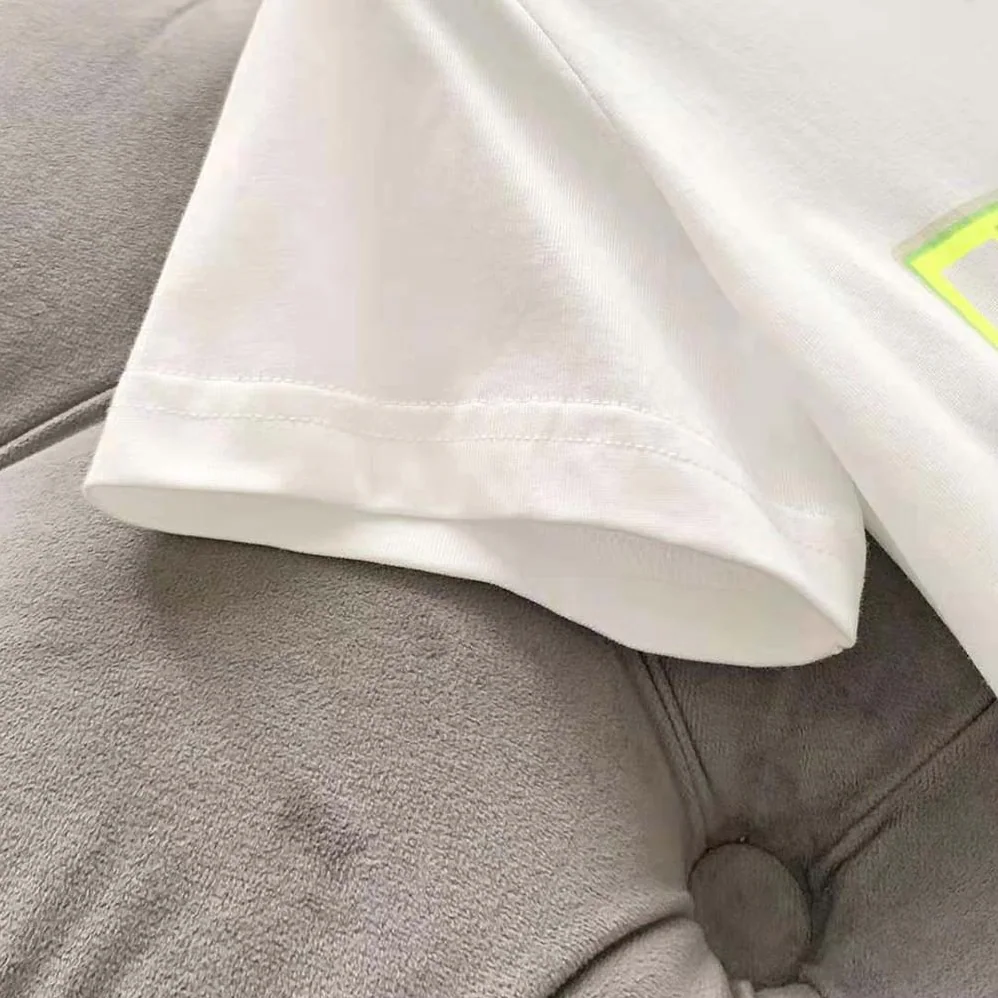 Dior Vibe T-shirt Ecru and Fluorescent Yellow Cotton and Linen Jersey for Women Dior Vibe T-shirt Ecru and Fluorescent Yellow Cotton and Linen Jersey for Women