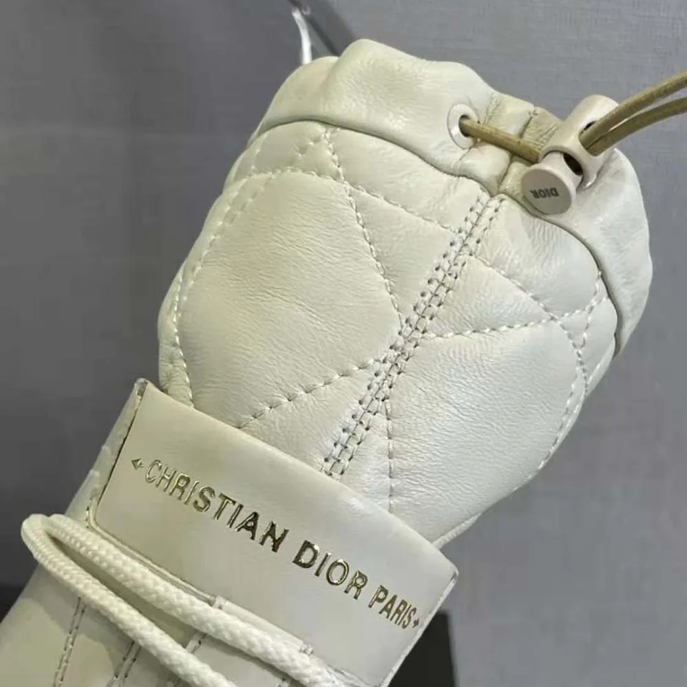 Dior Dioriron Ankle Boot White Quilted Cannage Calfskin for Women Dior Dioriron Ankle Boot White Quilted Cannage Calfskin for Women
