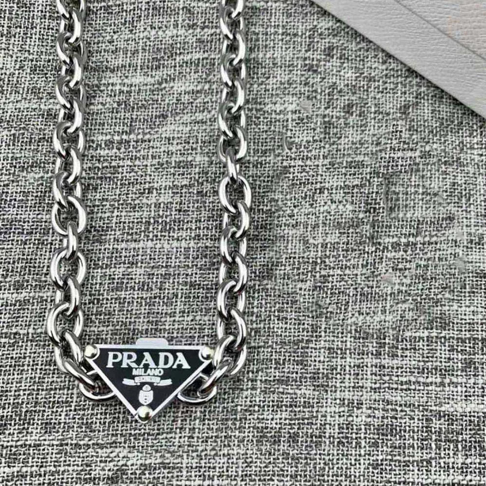 Prada Symbole Necklace 925 Sterling Silver for Women Prada Symbole Necklace 925 Sterling Silver for Women
