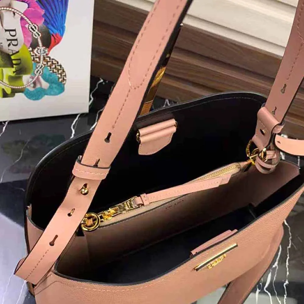 Prada Saffiano Leather Prada Matinee Bag for Women in Pink Prada Saffiano Leather Prada Matinee Bag for Women in Pink