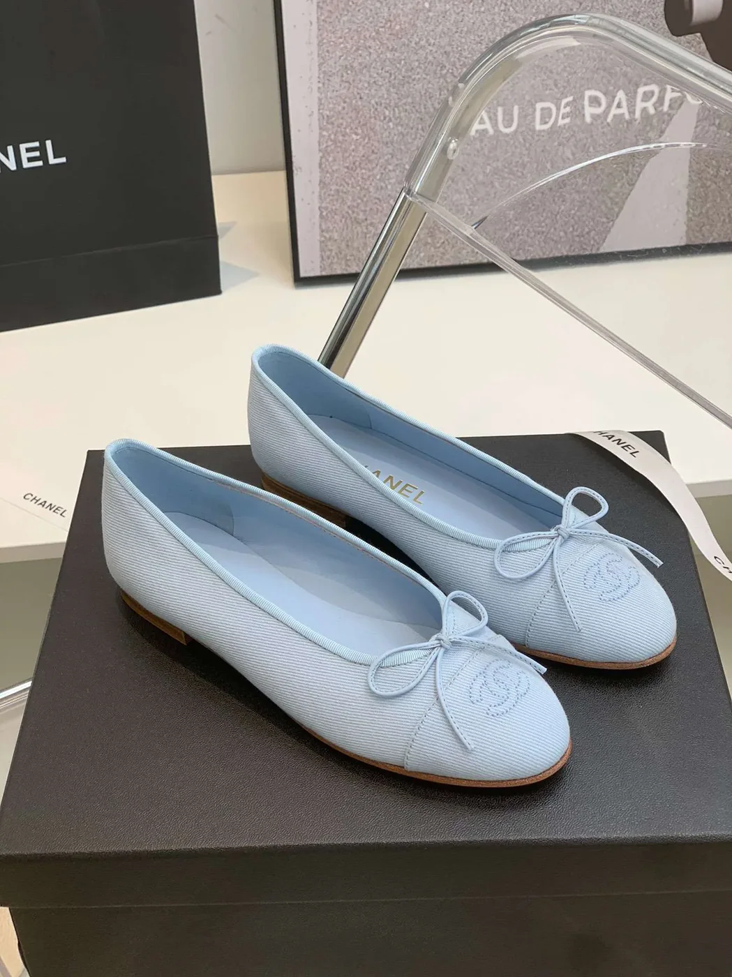 Chanel Ballet Flats Light Blue Chanel Ballet Flats Light Blue