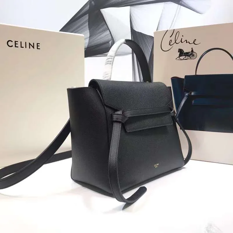 Celine Micro Belt Bag in Grained Calfskin for Women in Black Celine Micro Belt Bag in Grained Calfskin for Women in Black