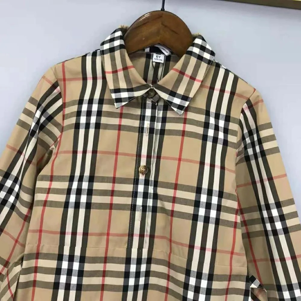 Burberry Kids' Check Cotton Gabardine Reversible Car Coat
