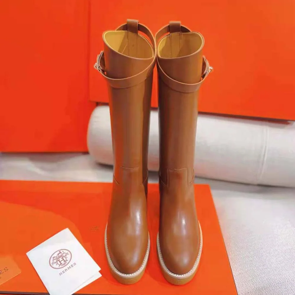 Hermes Jumping Boot in Heritage Calfskin for Women in Brown