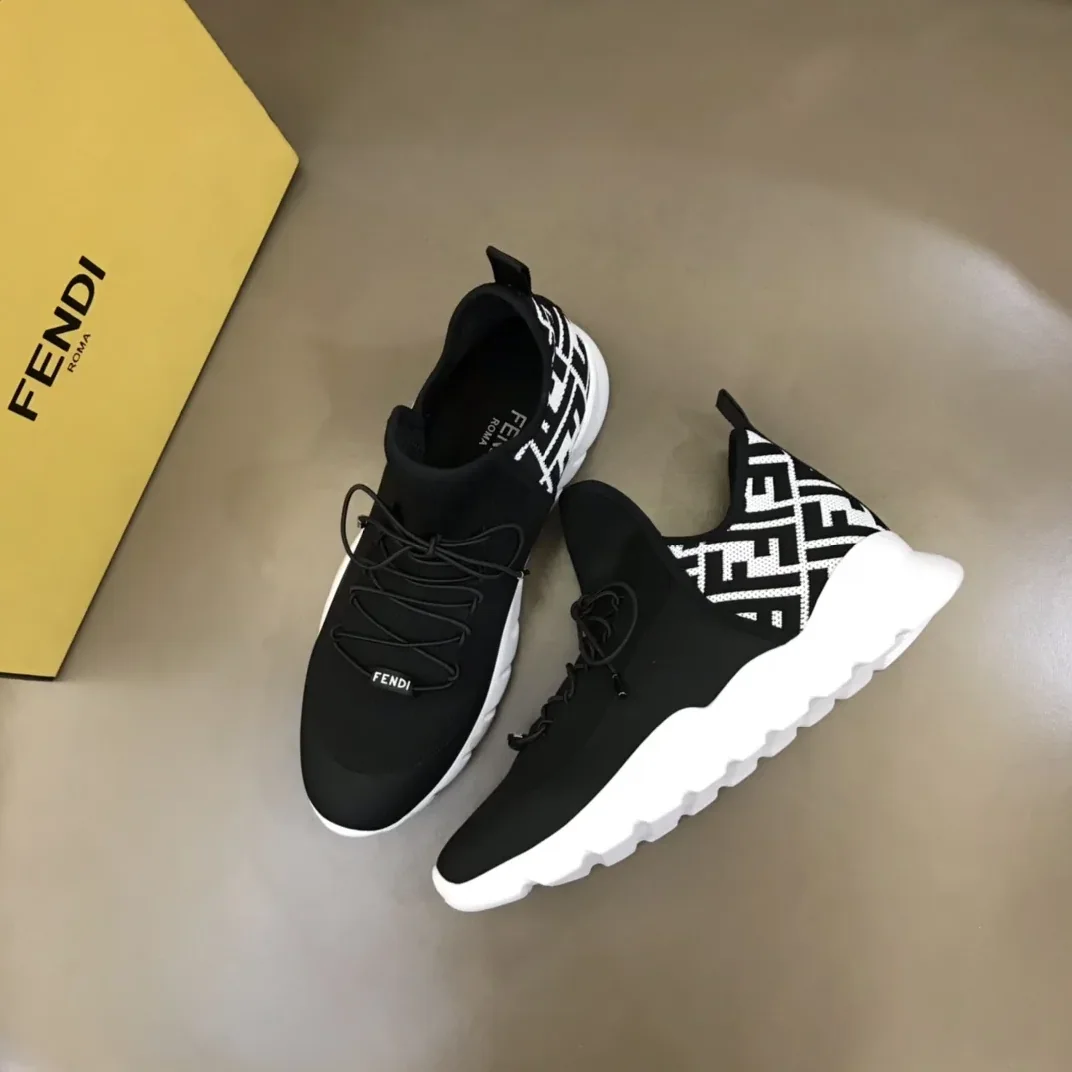 Fendi FD Technical Mesh High in Tops Sneakers White Fendi FD Technical Mesh High in Tops Sneakers White
