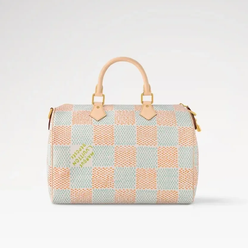 Louis Vuitton Speedy 40 Bandouliere Top Handle Bag in White Gold Hardware