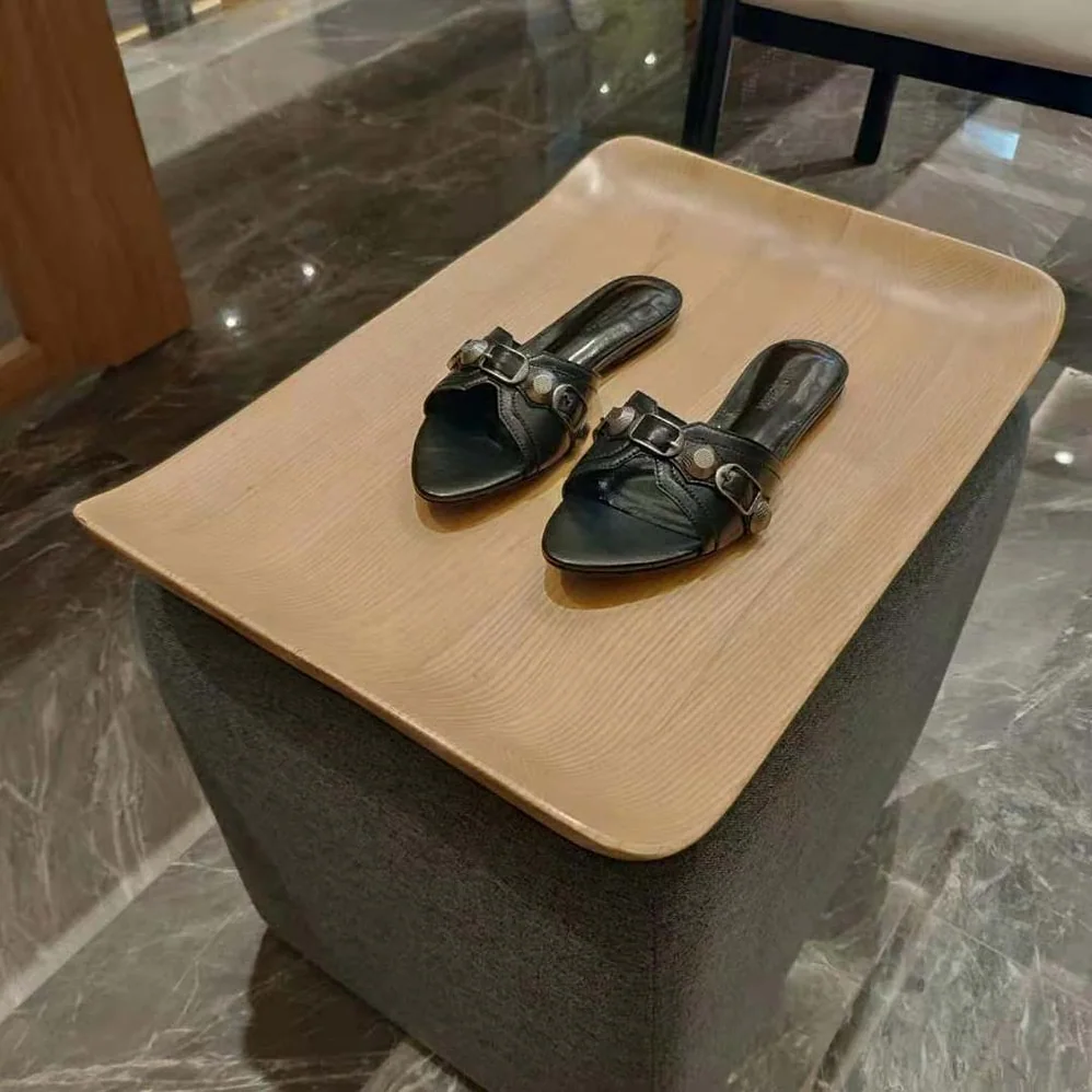 Balenciaga Cagole Sandal in Black Arena Lambskin for Women Balenciaga Cagole Sandal in Black Arena Lambskin for Women