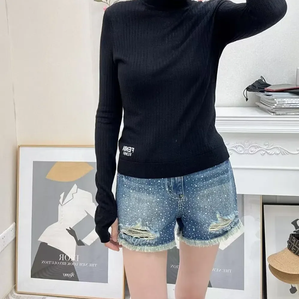 Loewe Anagram Shorts in Denim for Women