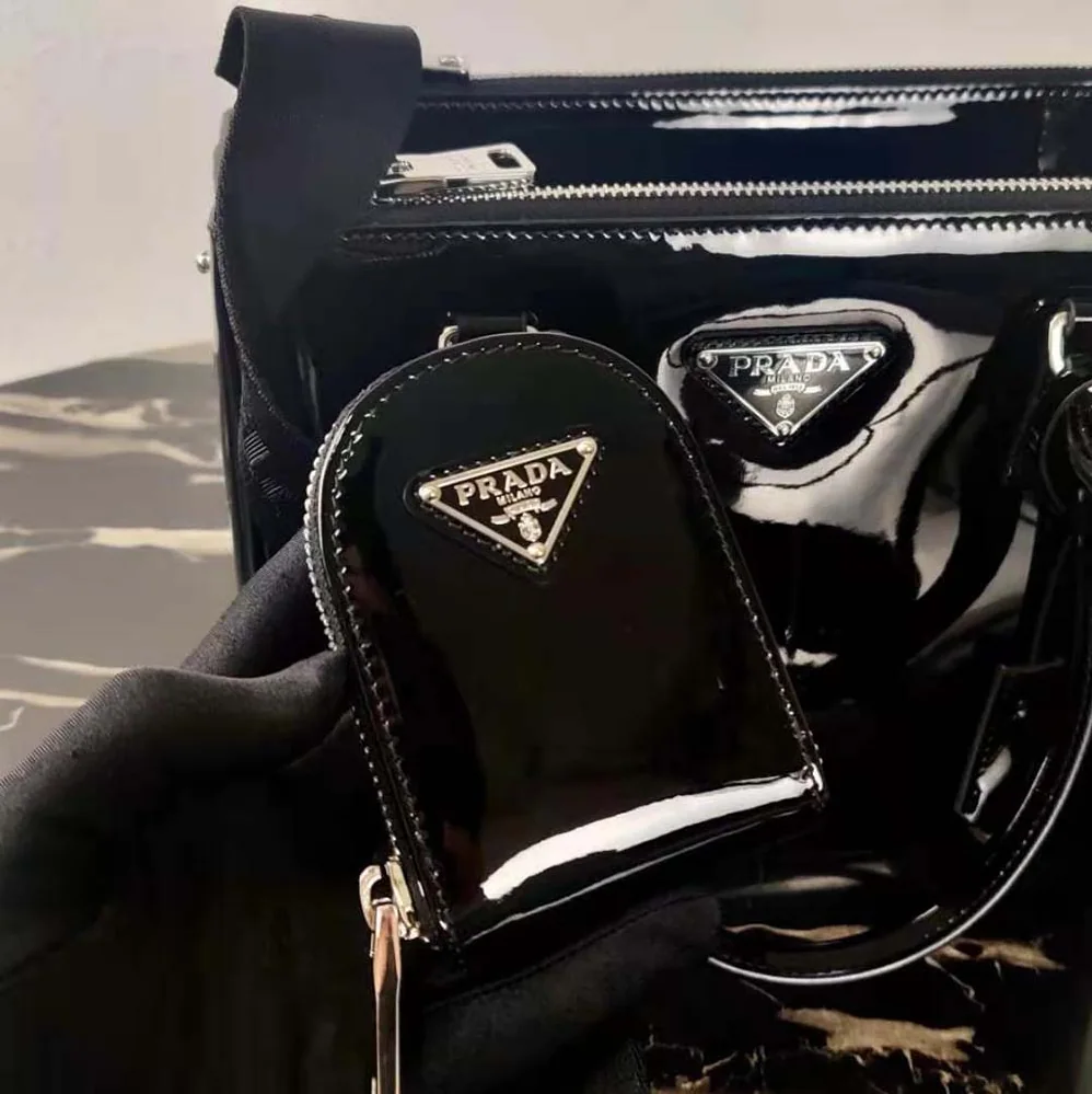 Prada Galleria Brushed Leather Small Bag for Women in Black Prada Galleria Brushed Leather Small Bag for Women in Black