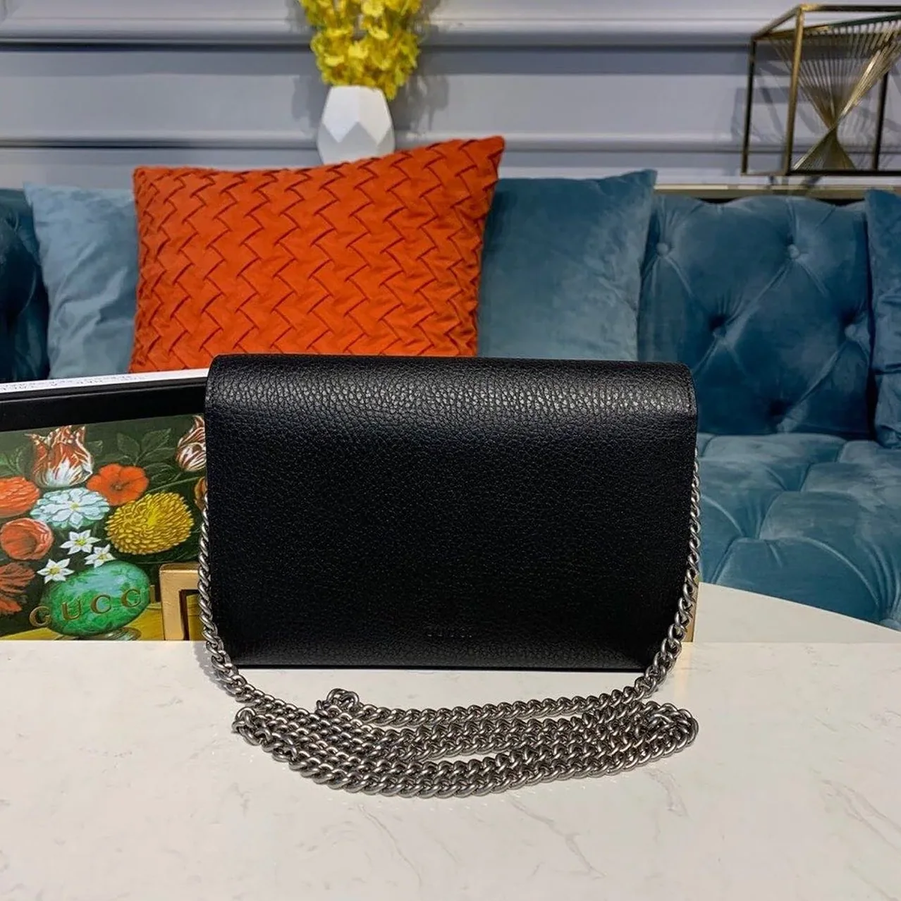 Gucci Dionysus Mini Chain Shoulder Bag / Emerald Black Metal-Free Tanned Antique Silver Hardware