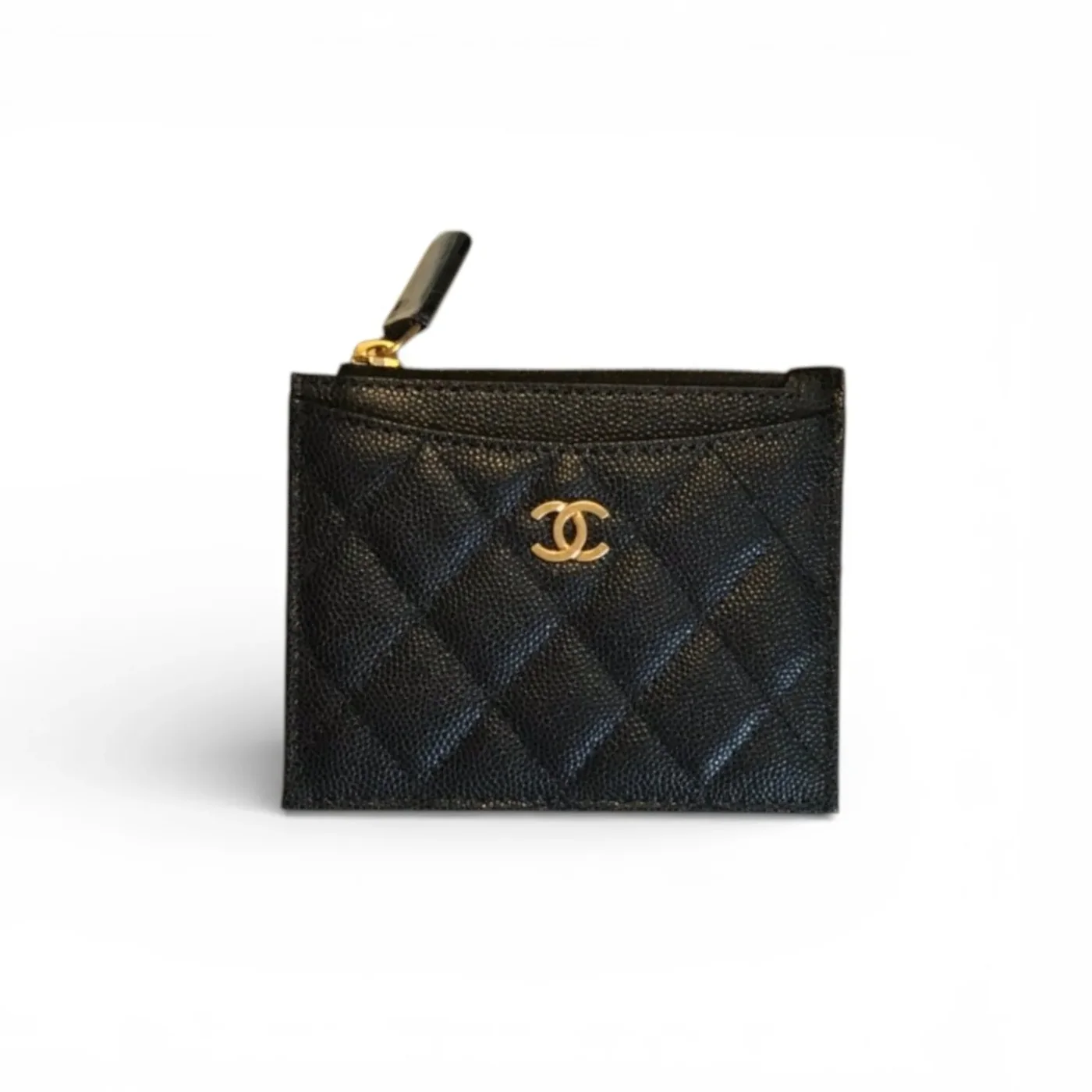 Chanel Flat Card Holder Black Bag /