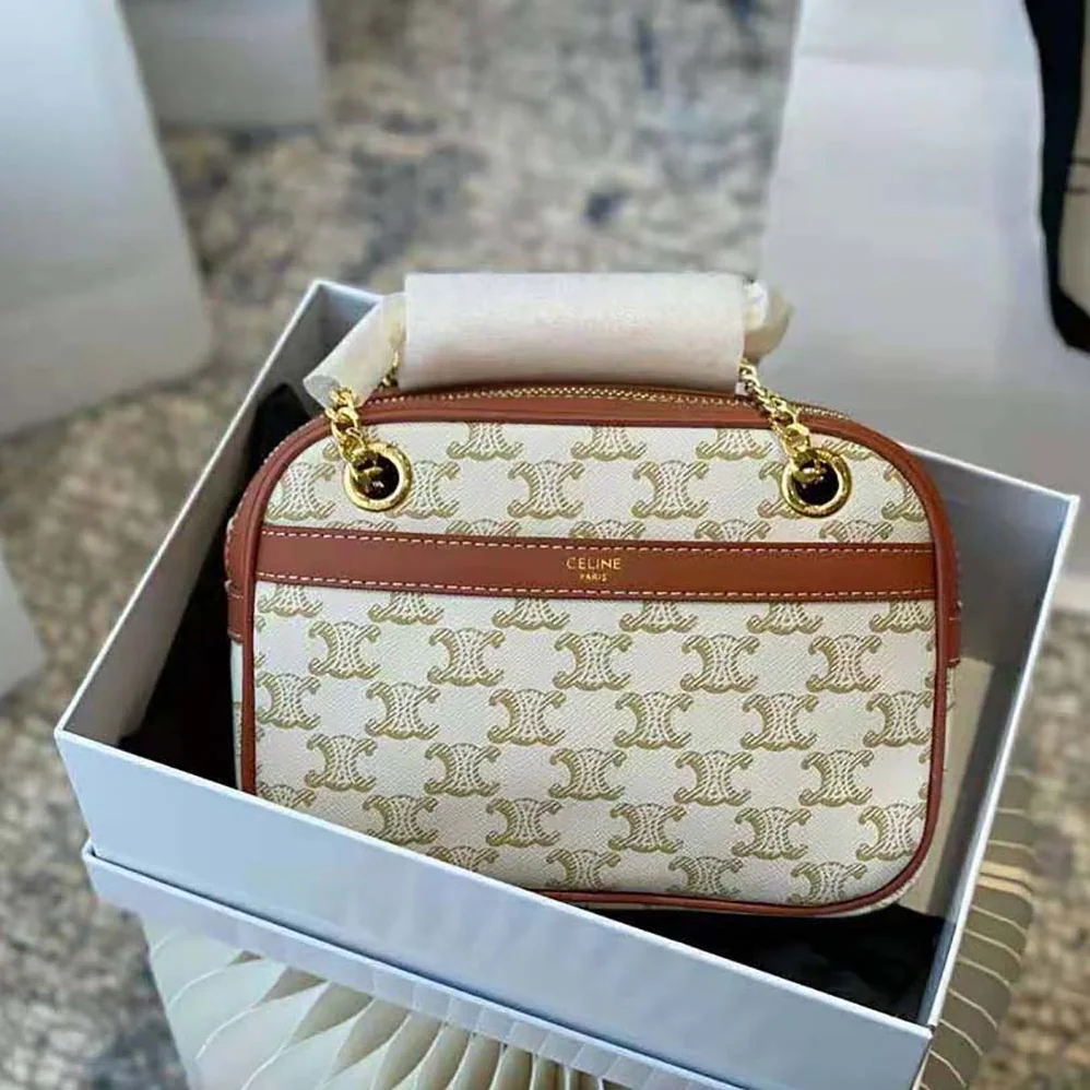 Celine Small Patapans in Triomphe Canvas and Calfskin for Women