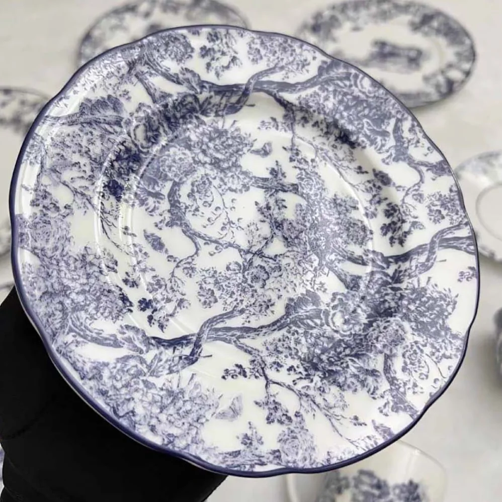 Dior Side Plate Blue Toile de Jouy for Unisex Dior Side Plate Blue Toile de Jouy for Unisex