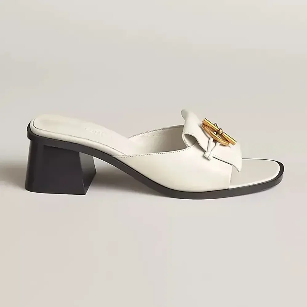 Hermes Ilot 50 Sandal in Calfskin Leather-White H241142Z for Women Hermes Ilot 50 Sandal in Calfskin Leather-White H241142Z for Women
