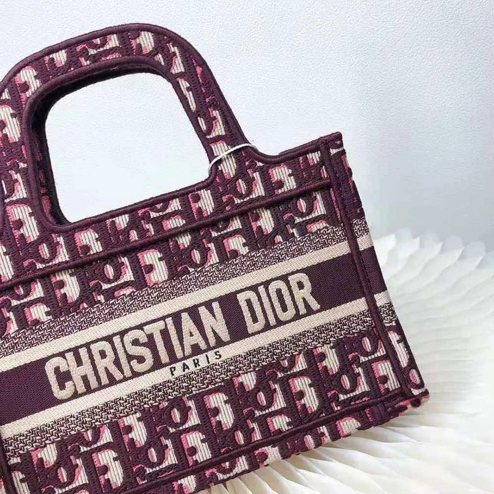 Dior Mini Dior Book Tote Burgundy Dior Oblique Embroidery for Women Dior Mini Dior Book Tote Burgundy Dior Oblique Embroidery for Women