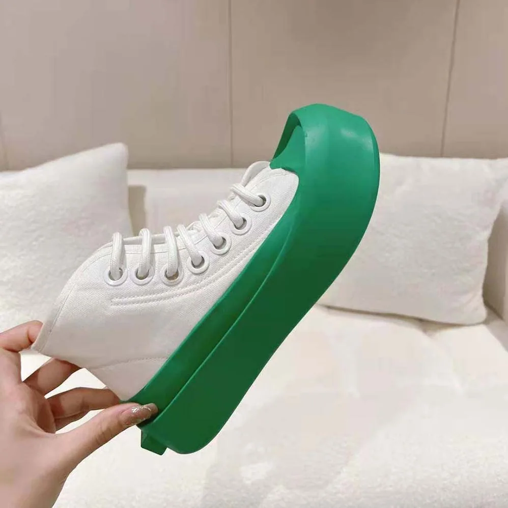 Bottega Veneta Jumbo Sneaker Nylon High Top Lace-up Sneakers for Unisex in Green Bottega Veneta Jumbo Sneaker Nylon High Top Lace-up Sneakers for Unisex in Green