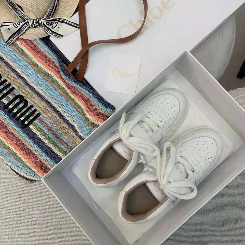 Chloe Lauren Sneaker with Strap for Women in White Chloe Lauren Sneaker with Strap for Women in White