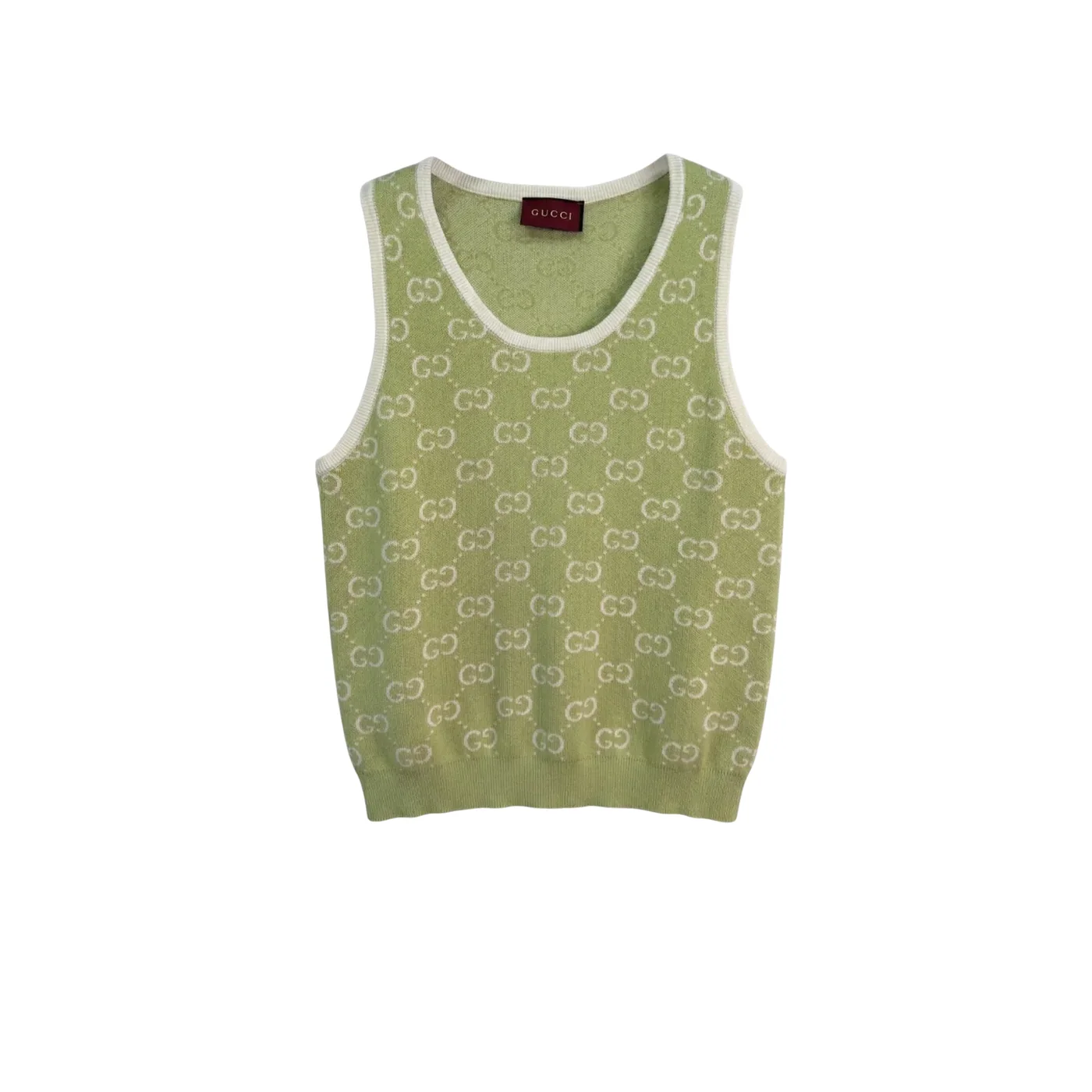 Gucci GG Monogram Sleeveless Top Sage Green Gucci GG Monogram Sleeveless Top Sage Green