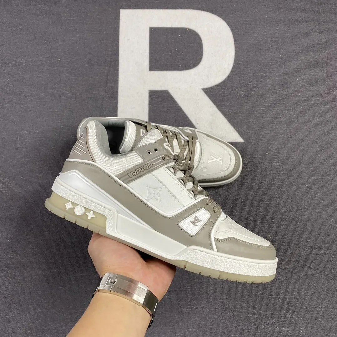 Louis Vuitton Trainer Sneaker Rubber Monogram Grey Virgil Abloh LV 1A9VOS Louis Vuitton Trainer Sneaker Rubber Monogram Grey Virgil Abloh LV 1A9VOS