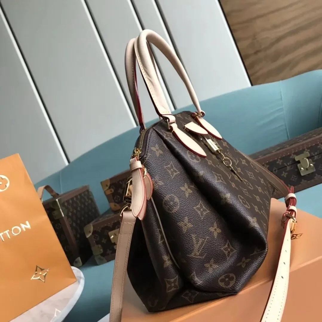 Louis Vuitton Rivoli PM Top Handle Bag in Brown Monogram Gold Hardware