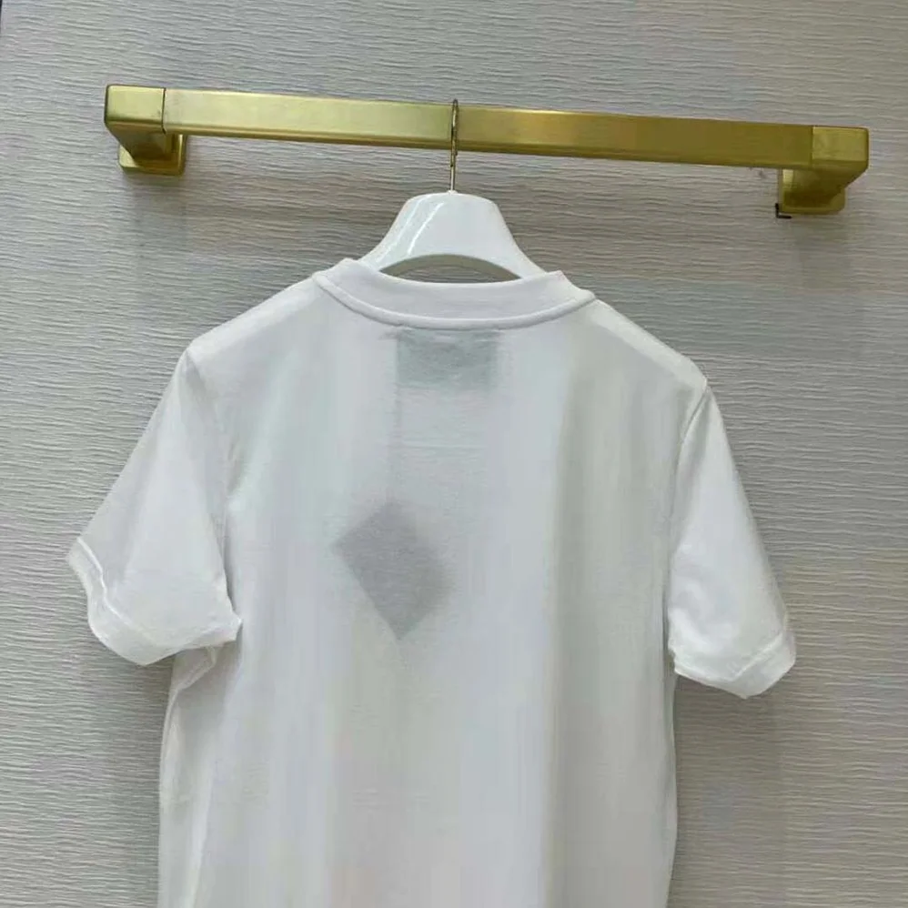 Prada Embroidered Jersey T-shirt for Women in White