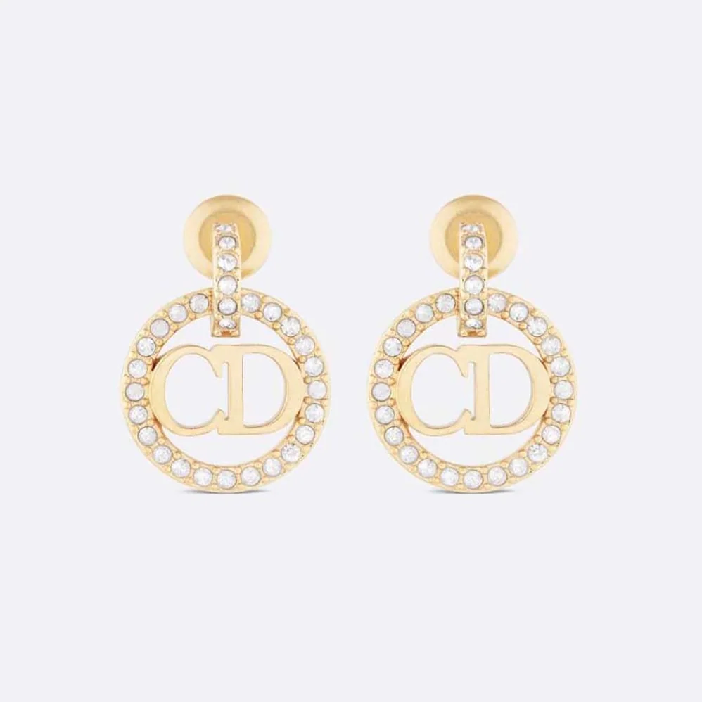 Dior Clair D Lune Earrings Gold-Finish Metal and Silver for Women in Tone Crystals Dior Clair D Lune Earrings Gold-Finish Metal and Silver for Women in Tone Crystals