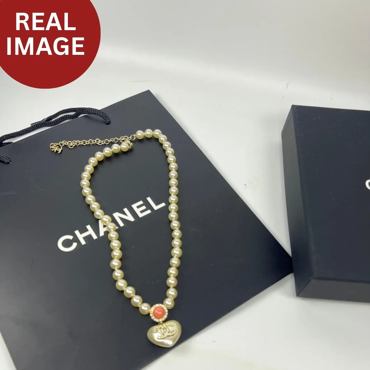 Chanel Love Pearl Necklace White