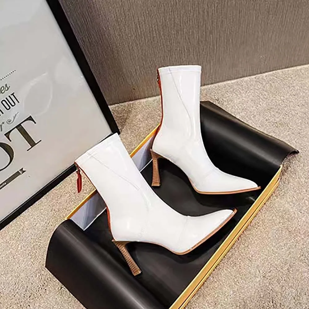 Fendi Biker Boots Glossy White Leather Biker Boots for Women