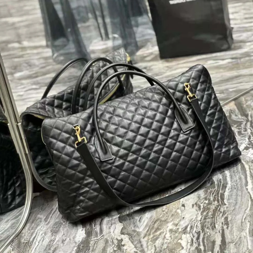 Saint Laurent YSL Es Giant Travel Bag in Quilted Leather for Women in Black Saint Laurent YSL Es Giant Travel Bag in Quilted Leather for Women in Black