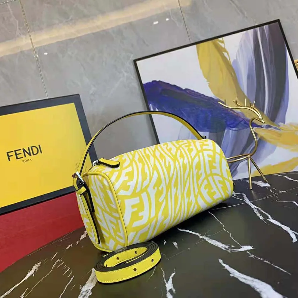 Fendi Mini Bag Yellow Glazed Canvas Mini for Women in Bag