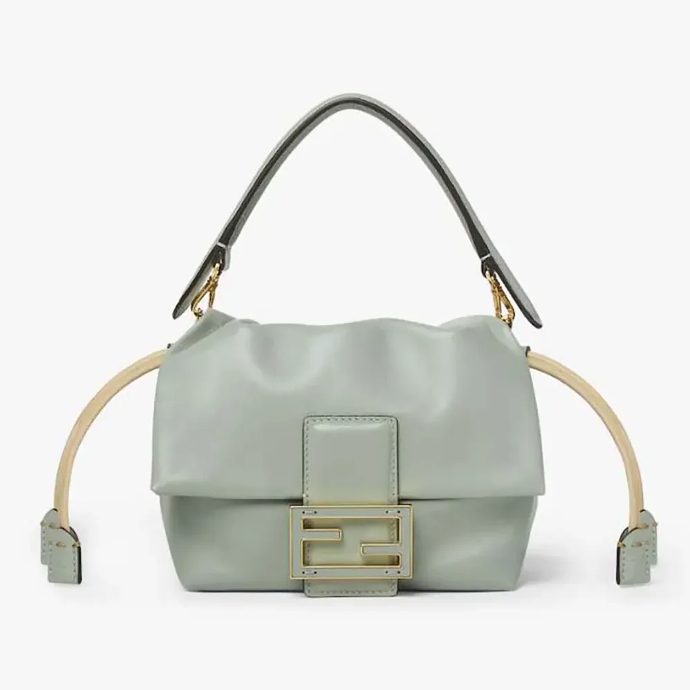 Fendi Mamma Baguette Small Matcha Green Nappa Leather Mini for Women in bag Fendi Mamma Baguette Small Matcha Green Nappa Leather Mini for Women in bag