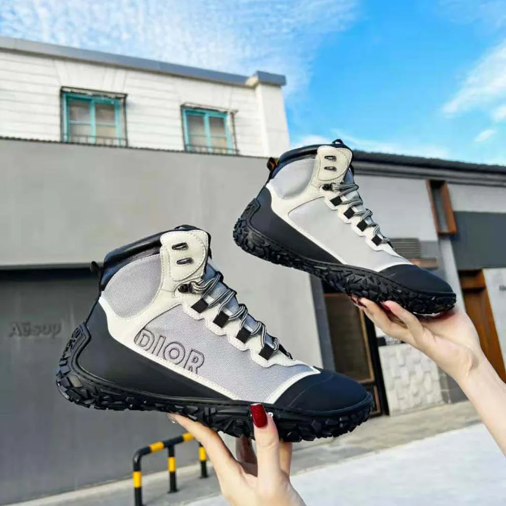 Dior Diorizon Hiking Boot Gray Technical Mesh and Black Rubber for Men Dior Diorizon Hiking Boot Gray Technical Mesh and Black Rubber for Men