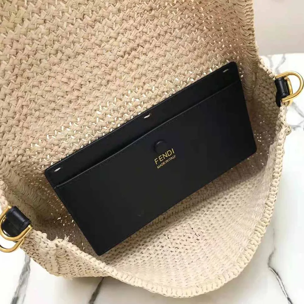 Fendi Baguette Large Natural Straw Bag for Women Fendi Baguette Large Natural Straw Bag for Women