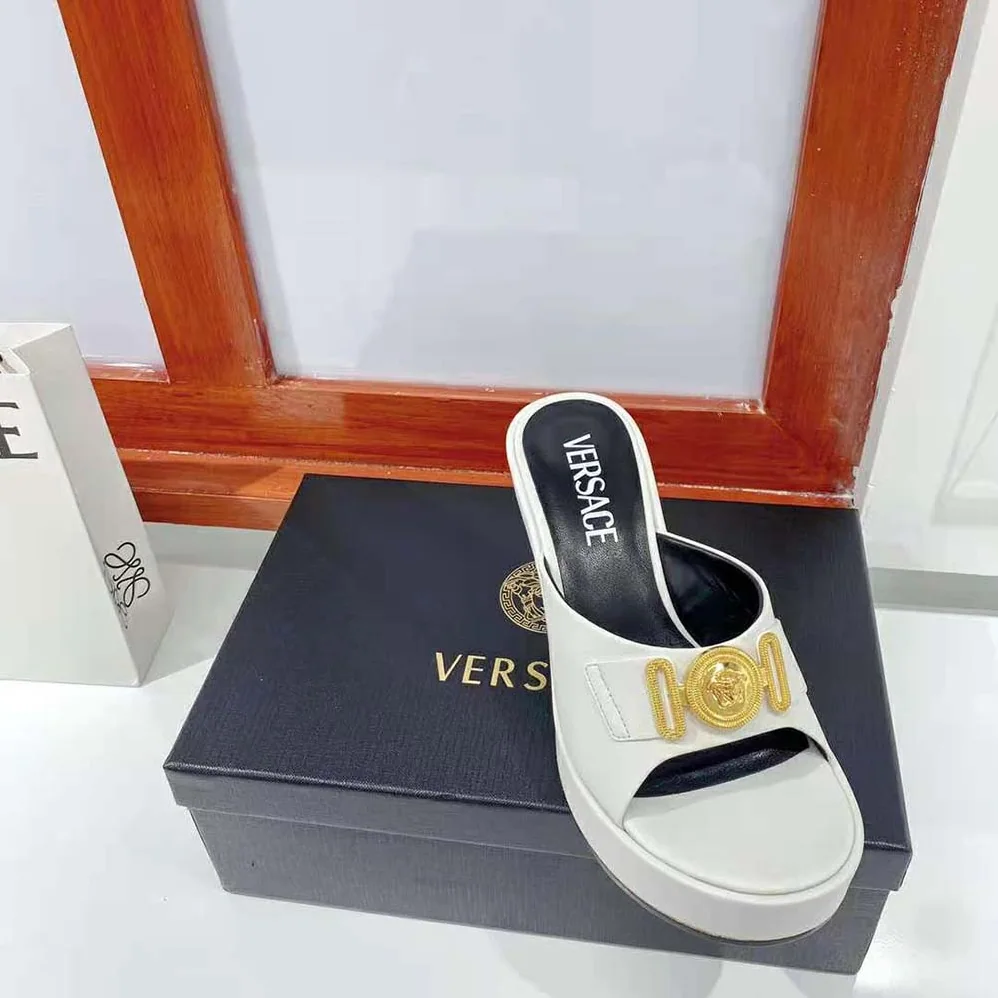 Versace Medusa Biggie Mules in 85mm Heel Height for Women in White