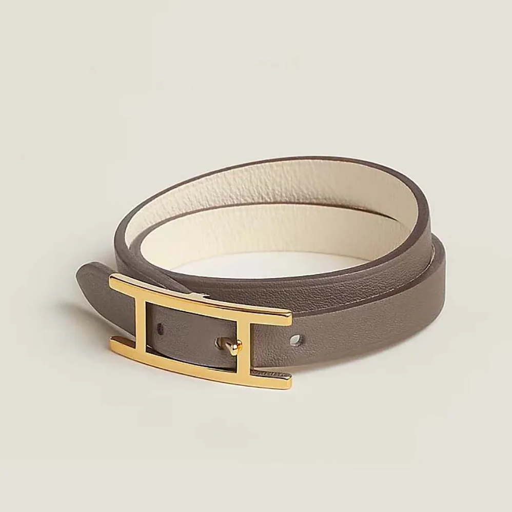 Hermes Behapi Double Tour Bracelet for Unisex in Brown