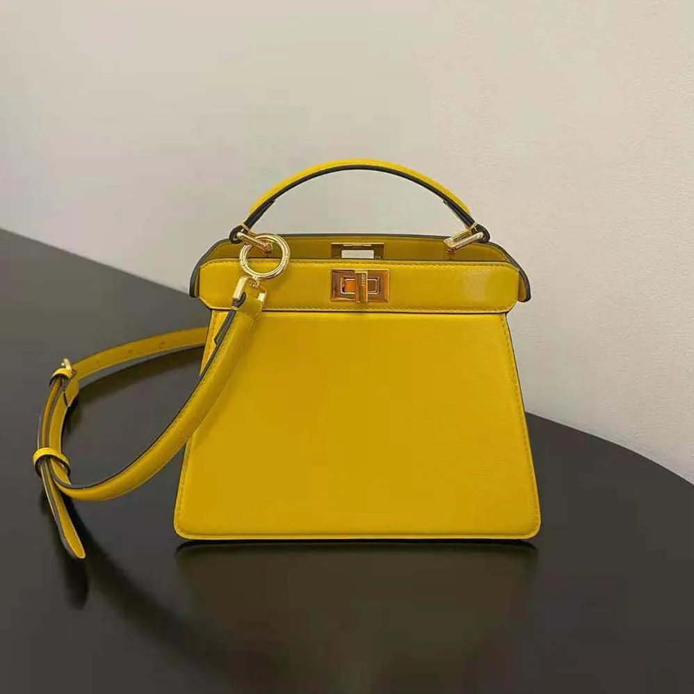 Fendi Peekaboo ISeeU Petite Yellow Padded Nappa Leather Bag for Women