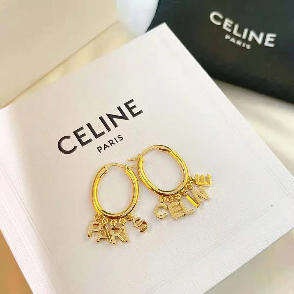 Celine Paris Hoops in Brass with Gold Finish for Women