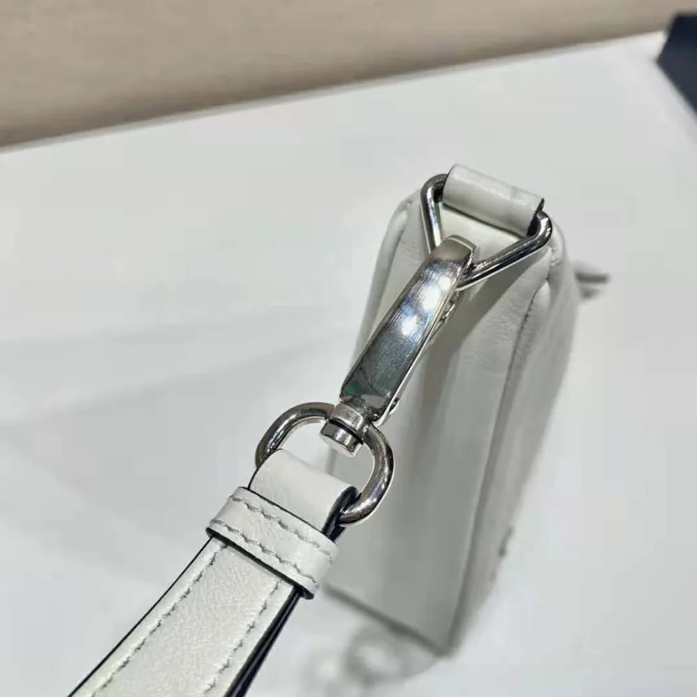Prada Leather Triangle Leather Pouch for Women in White Prada Leather Triangle Leather Pouch for Women in White