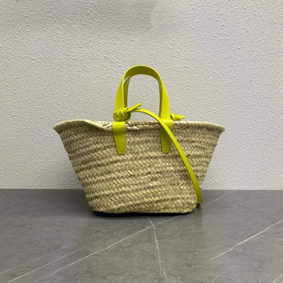 Celine Teen Triomphe Celine Classic Panier In Palm Leaves And Lizard Yellow / .11CT Celine Teen Triomphe Celine Classic Panier In Palm Leaves And Lizard Yellow / .11CT
