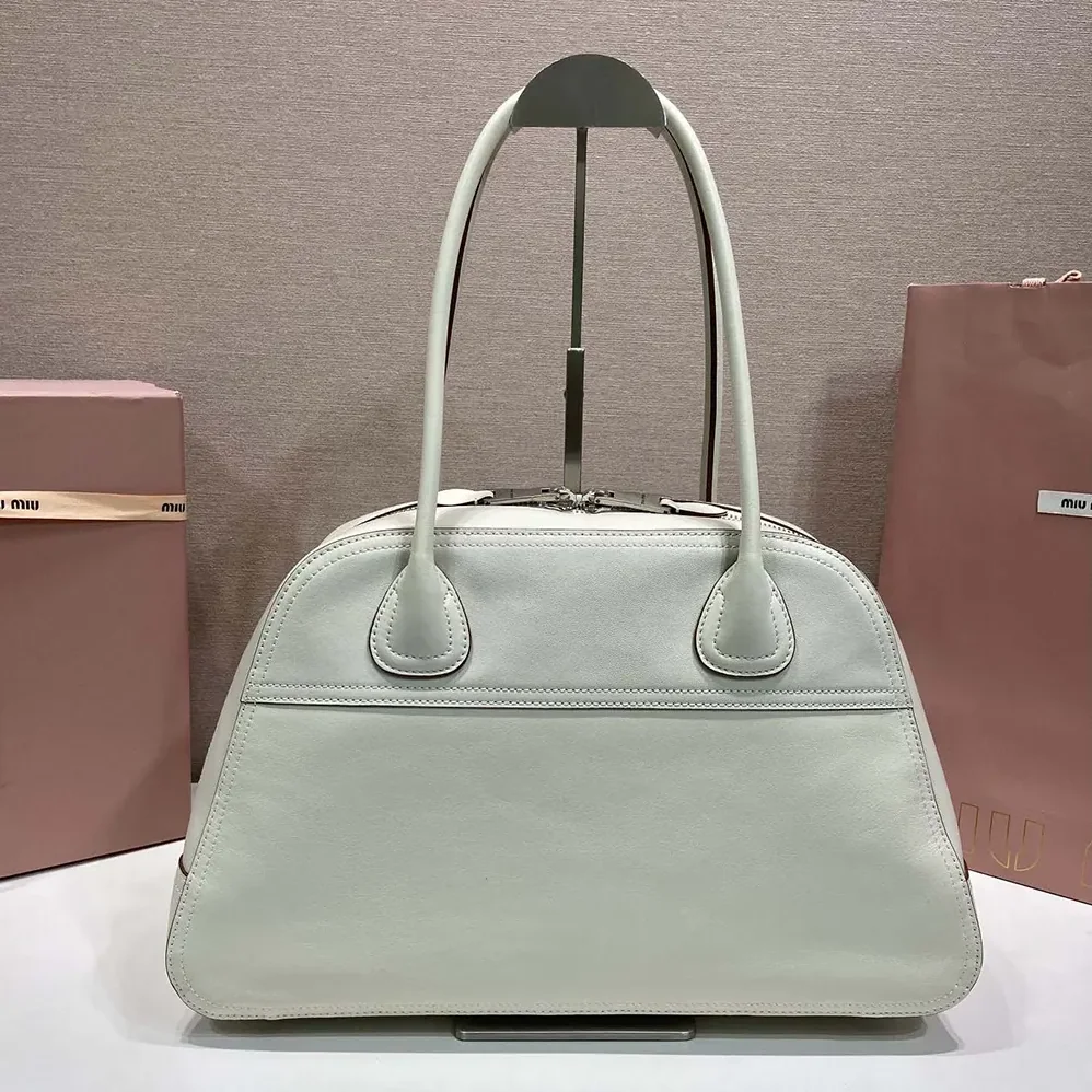 Miu Miu Vivant Leather Bag Chalk White for Women