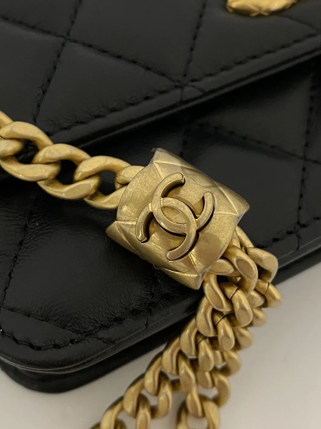 Chanel Wallet With Strap in Black Gold Hardware Chanel Wallet With Strap in Black Gold Hardware