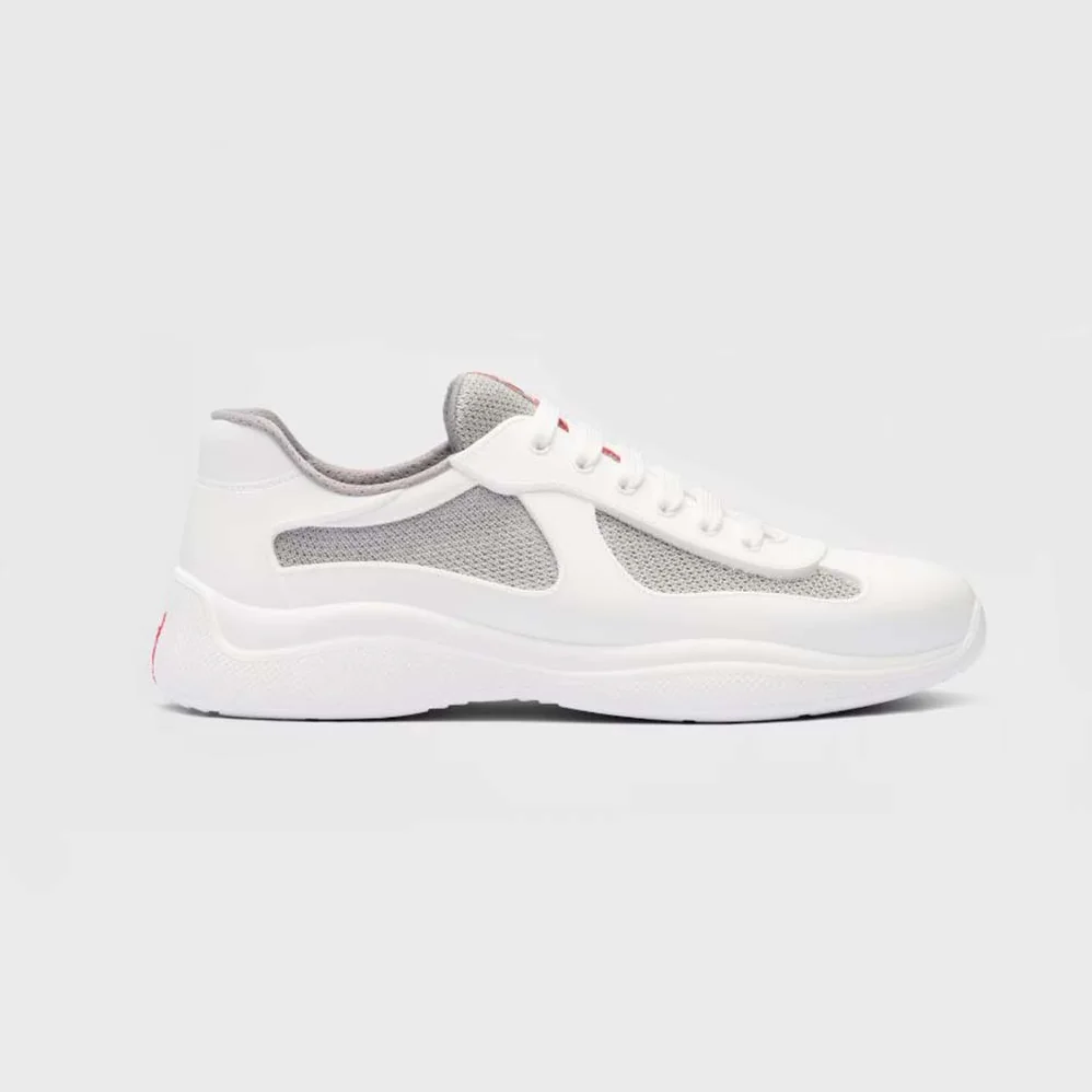 Prada America's Cup Soft Rubber and Bike Fabric Sneakers for Unisex in White