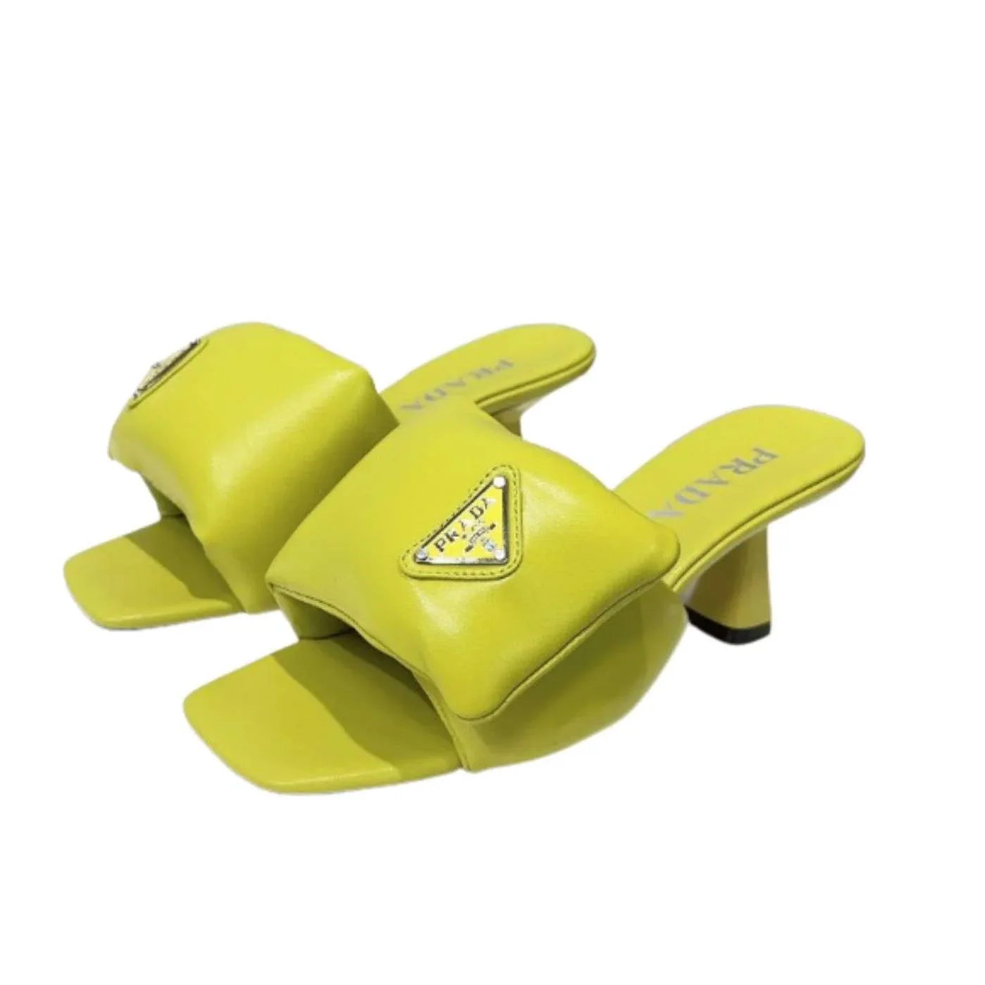 Prada Soft Padded Nappa Sandals Yellow Prada Soft Padded Nappa Sandals Yellow