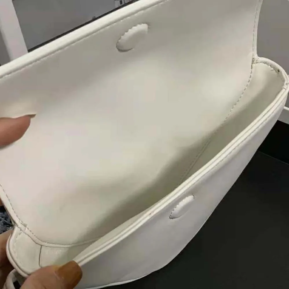 Celine Triangle Bag in Smooth Calfskin with Celine Print for Women in White