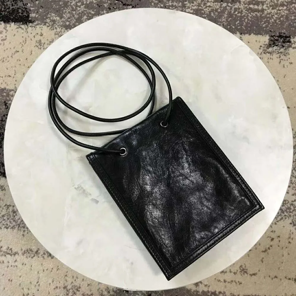 Balenciaga Explorer Pouch Strap in Leather for Men in Black Balenciaga Explorer Pouch Strap in Leather for Men in Black