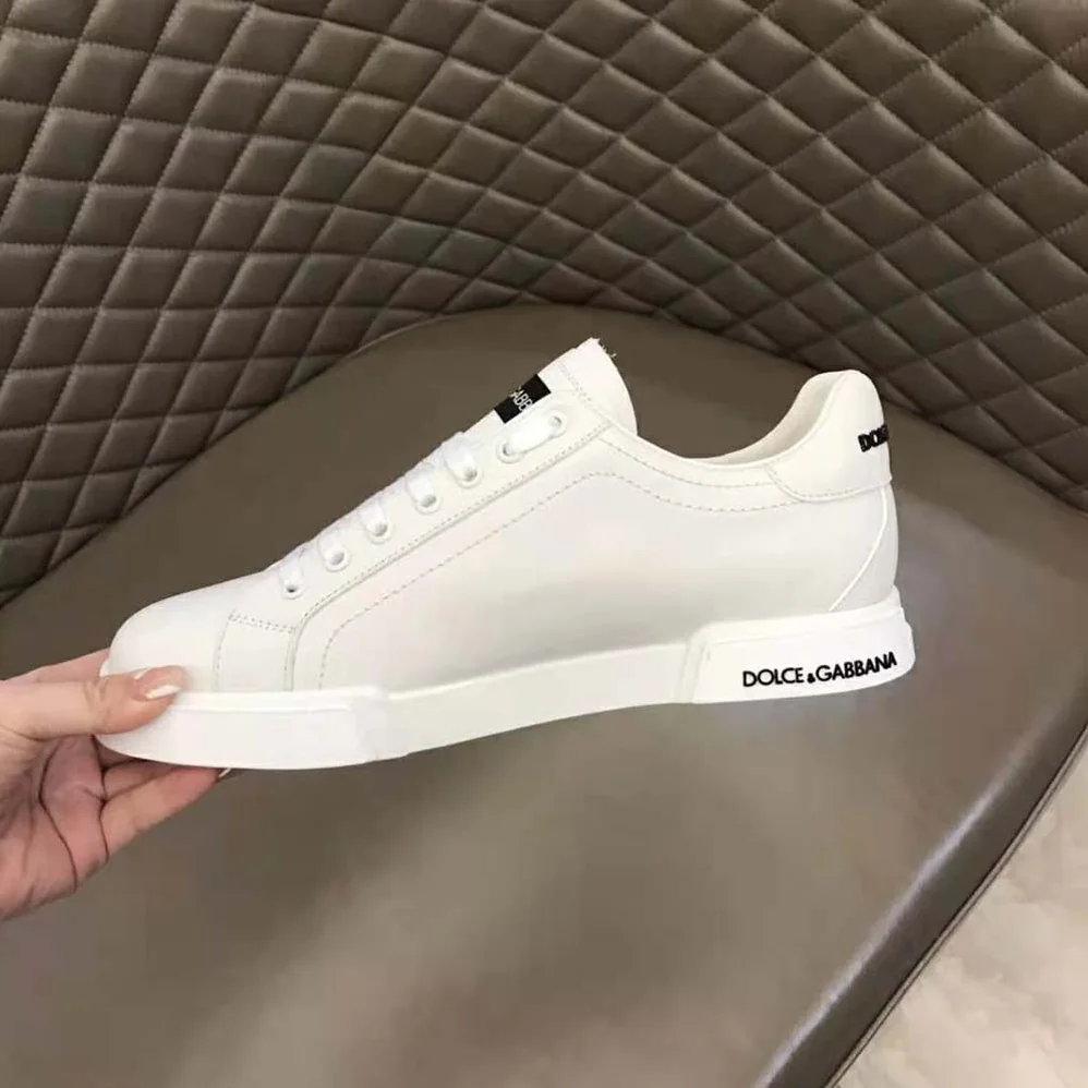 Dolce Gabbana D&G Calfskin Nappa Portofino Sneakers for Unisex in White