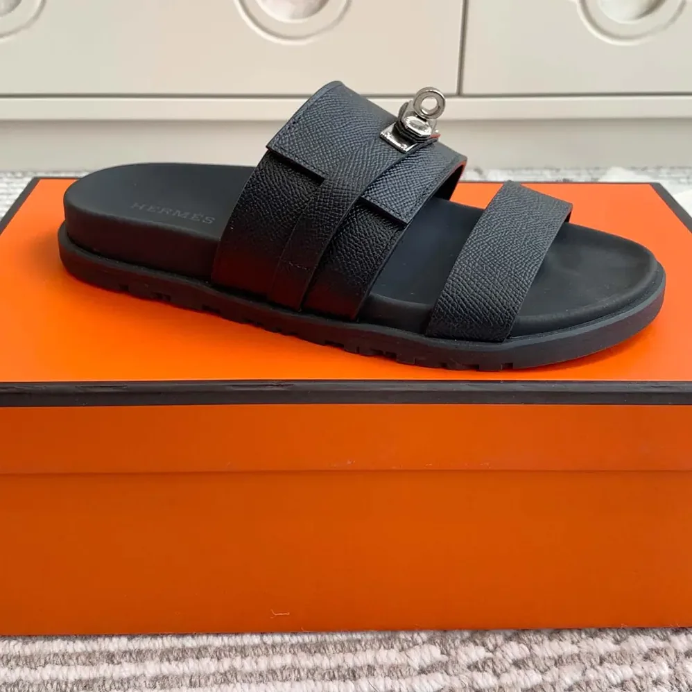 Hermes Jackson Sandal for Unisex in Black Hermes Jackson Sandal for Unisex in Black